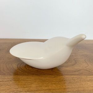 Bird Sculpture Figurine Pottery Stamped Gerardi Modernist Minimalist White Vtg